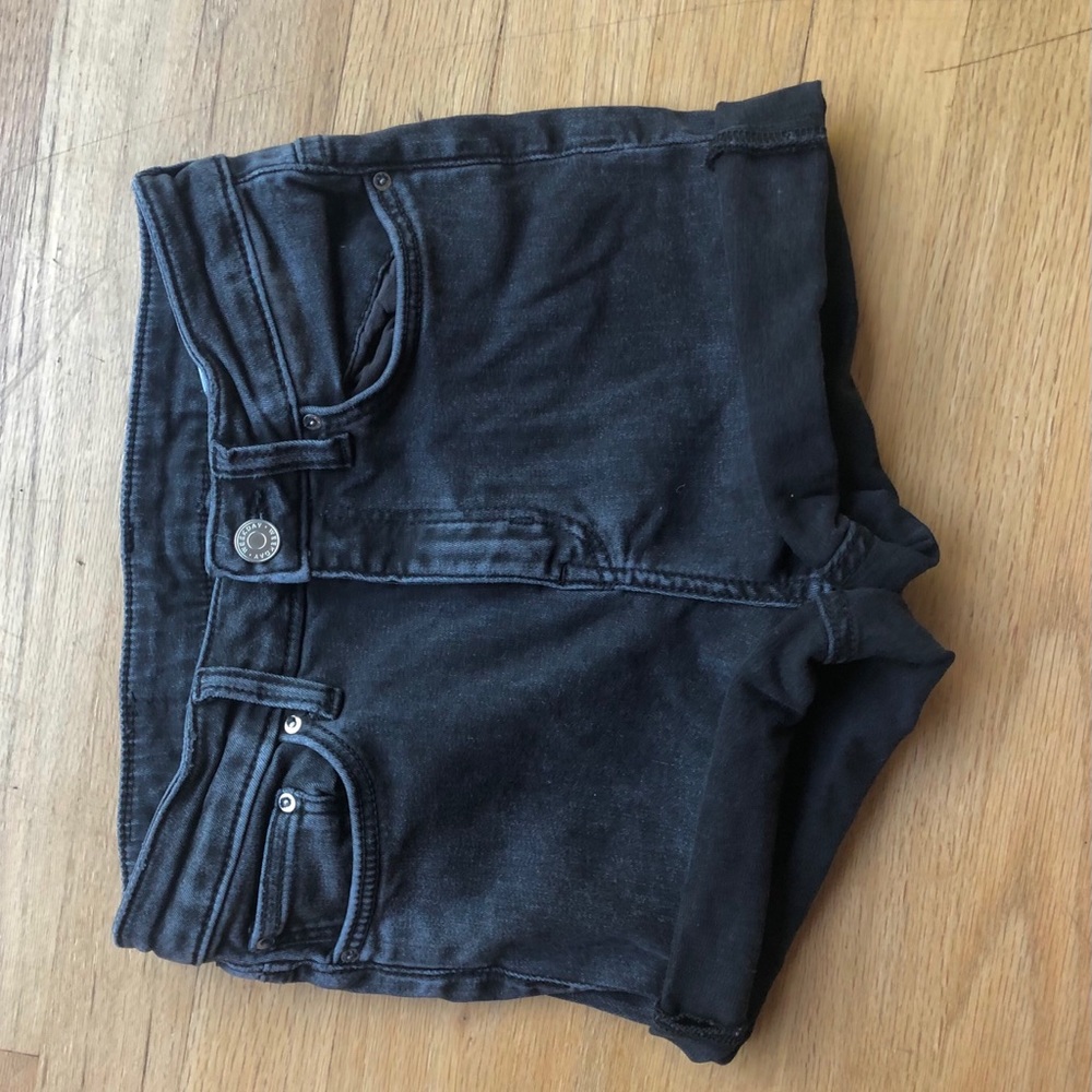 Black jean shorts lightly used